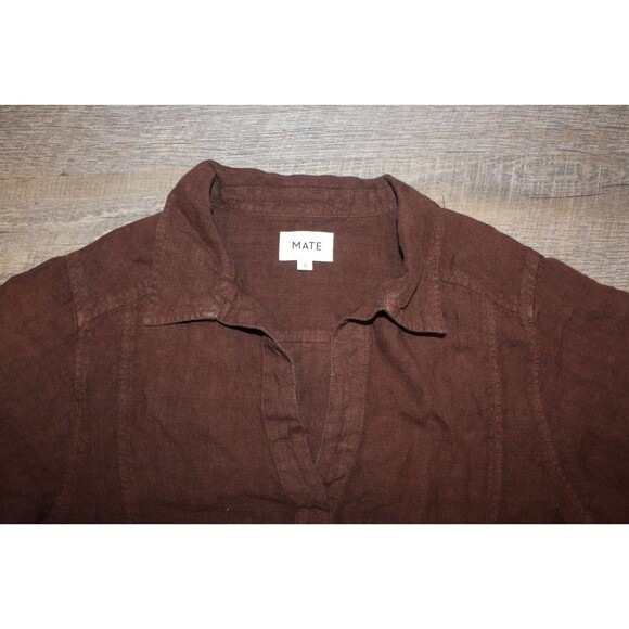 MATE THE LABEL BROWN WOMEN'S MAXI LINEN DRESS W/POCKETS SZ S NWOT $248 - Picture 3 of 6